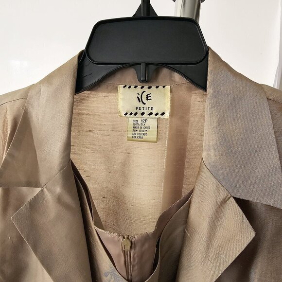 ICE Tan Silk Dress and Jacket - Picture 6 of 6